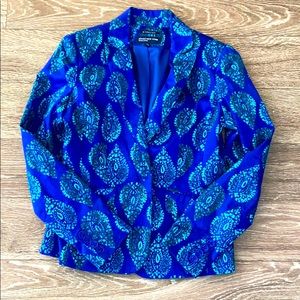 Blue and green print Blazer sz 4 Jones New York